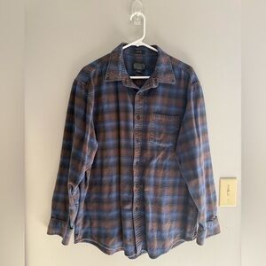 Pendleton Mens Mason Button Down Flannel SZ XL Collared 100% Cotton Pockets